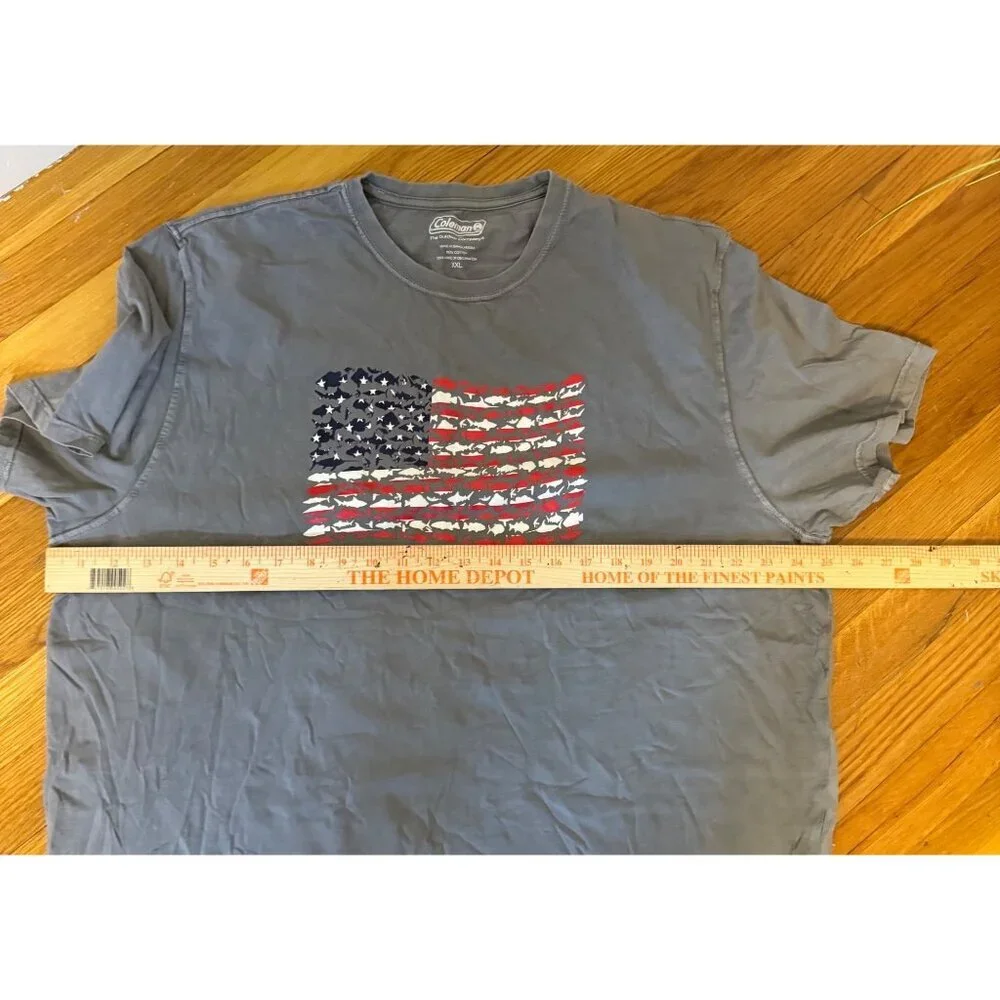 Coleman Fish Flag Graphic Gray Short-Sleeve T Shirt Mens XXL - Picture 5 of 7
